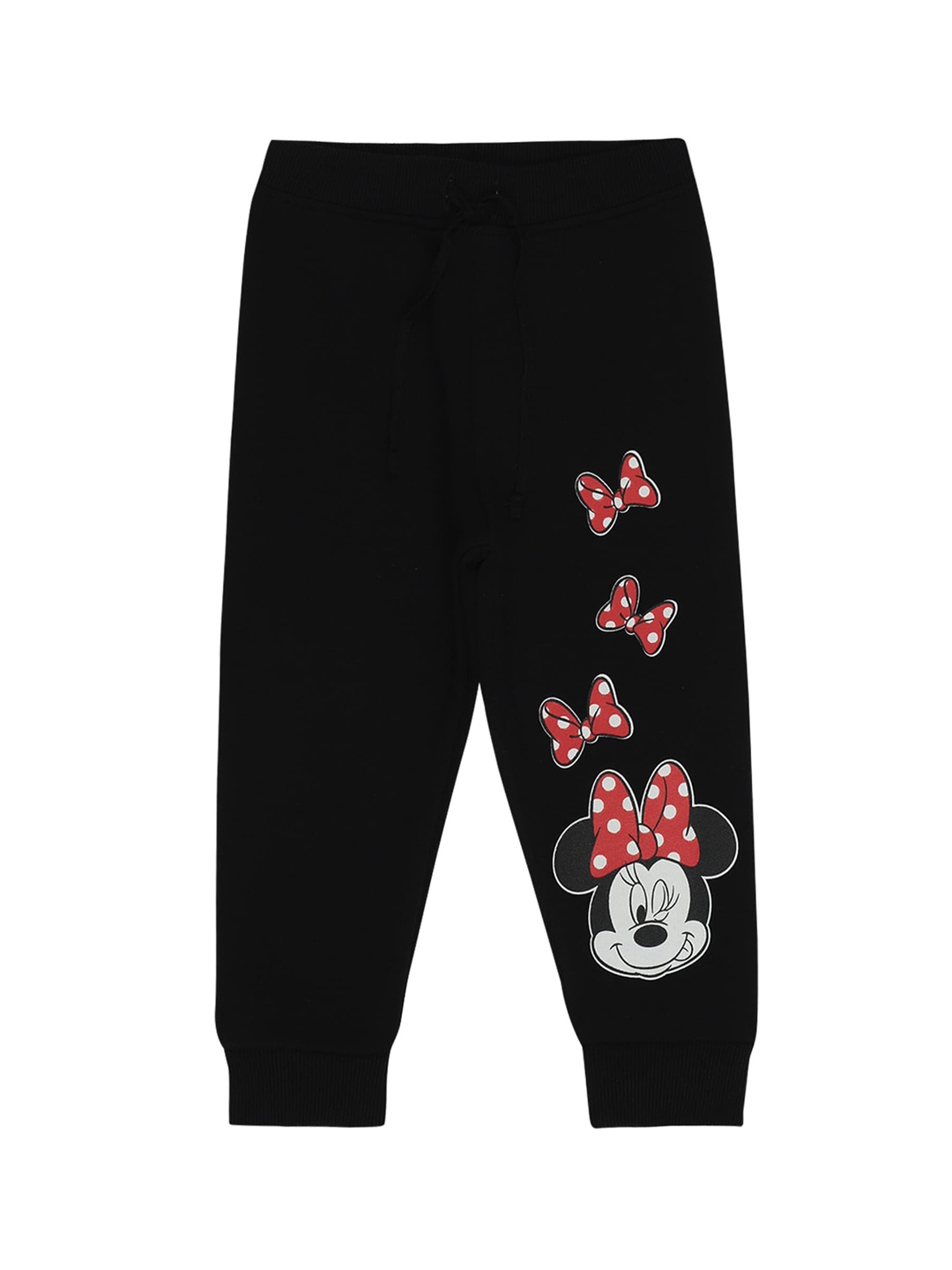 

Bodycare Kids Girls Black & Red Printed Cotton Track Pants