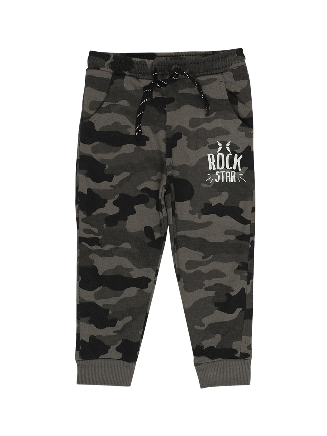 

Bodycare Kids Boys Grey Camouflage Printed Cotton Joggers