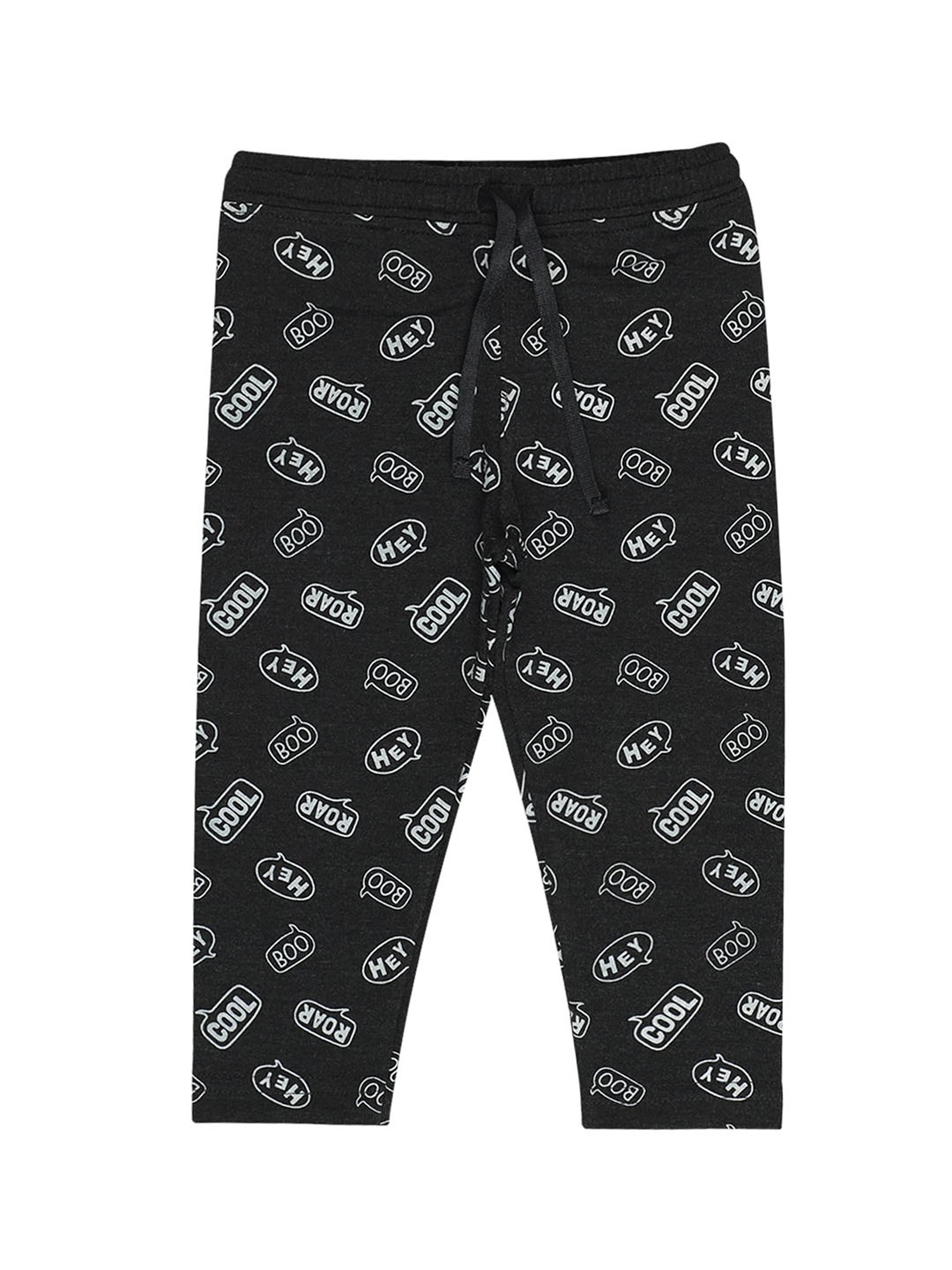 

Bodycare Kids Boys Antiviral & Antibacterial Grey Melange Printed Cotton Joggers