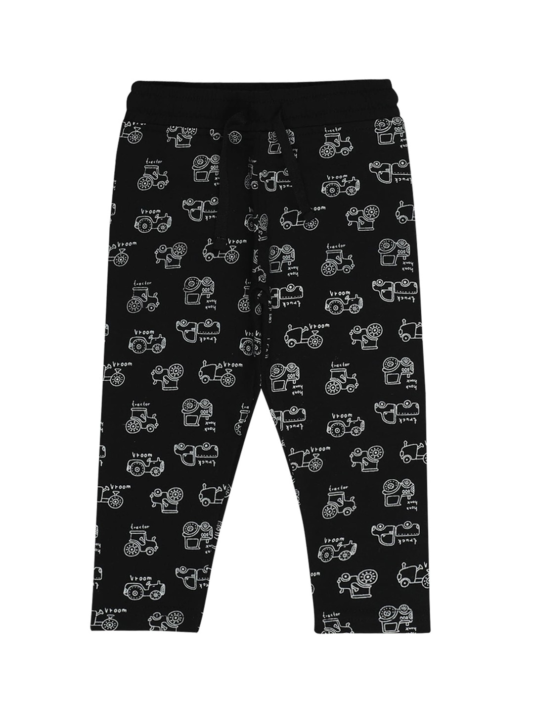 

Bodycare Kids Boys Antiviral & Antibacterial Black Printed Cotton Track Pants