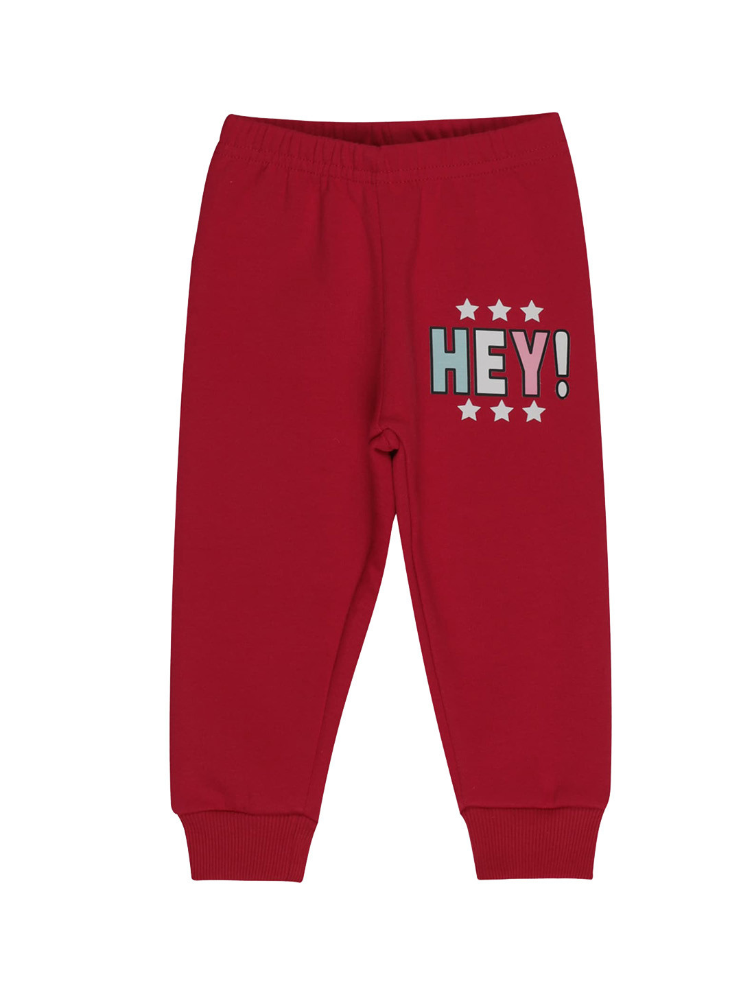 

Bodycare Kids Girls Red Graphic-Printed Cotton Joggers
