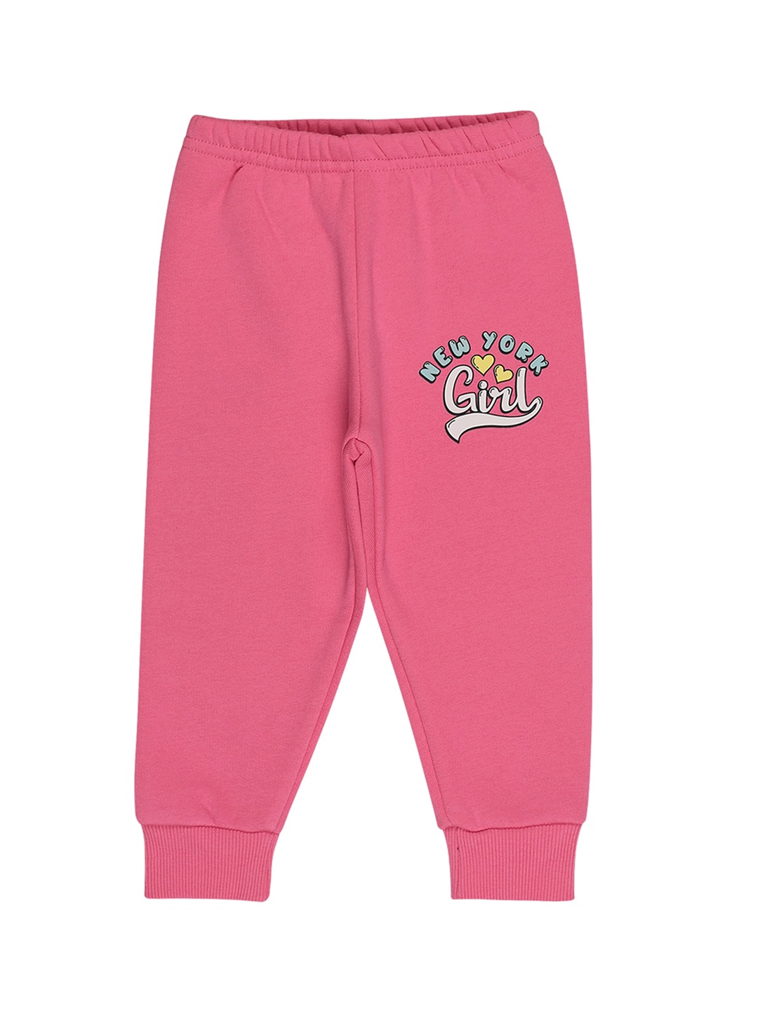 

Bodycare Kids Girls Pink Typography Cotton Joggers