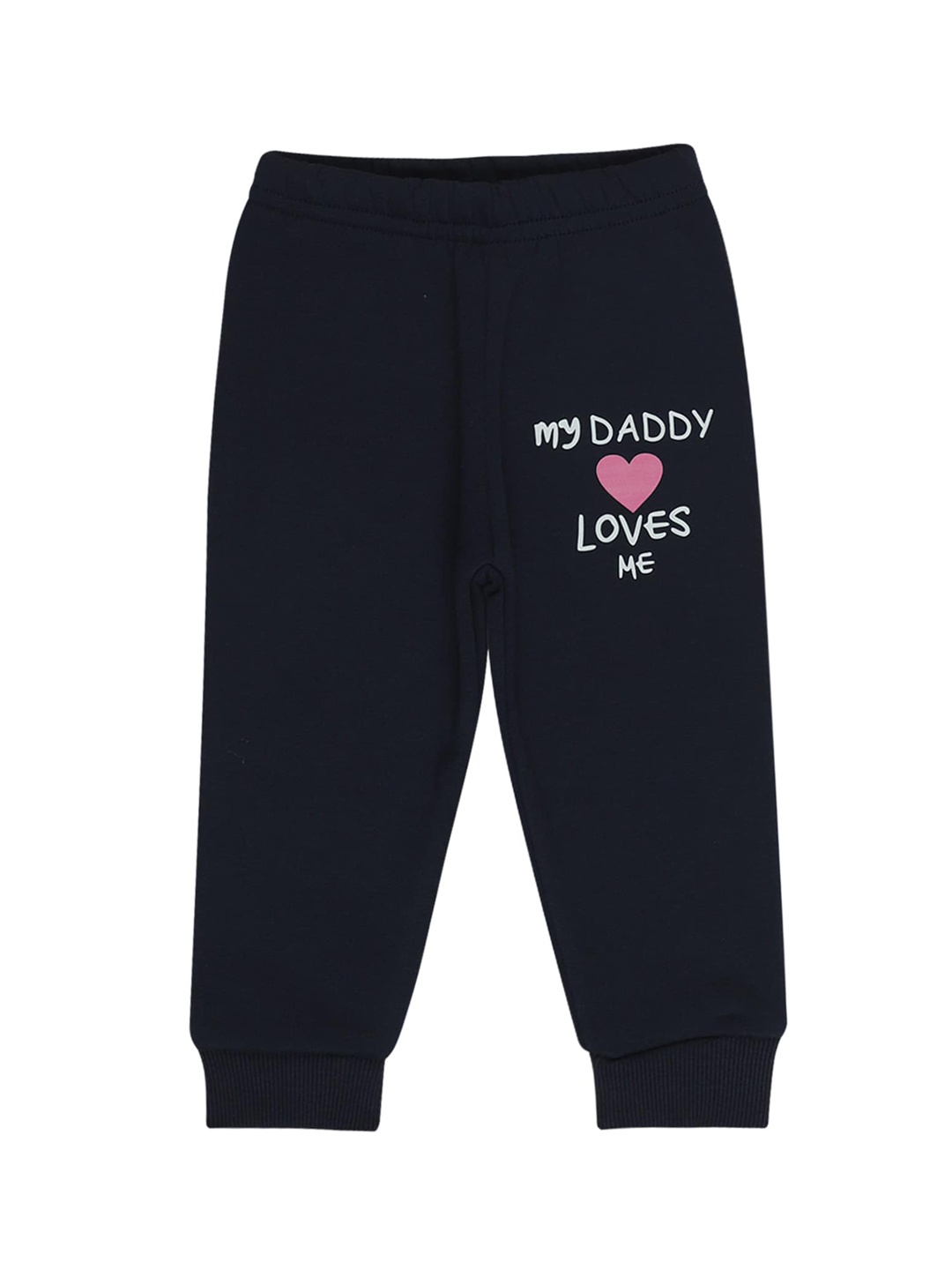 

Bodycare Kids Girls Navy Blue Typography Cotton Joggers