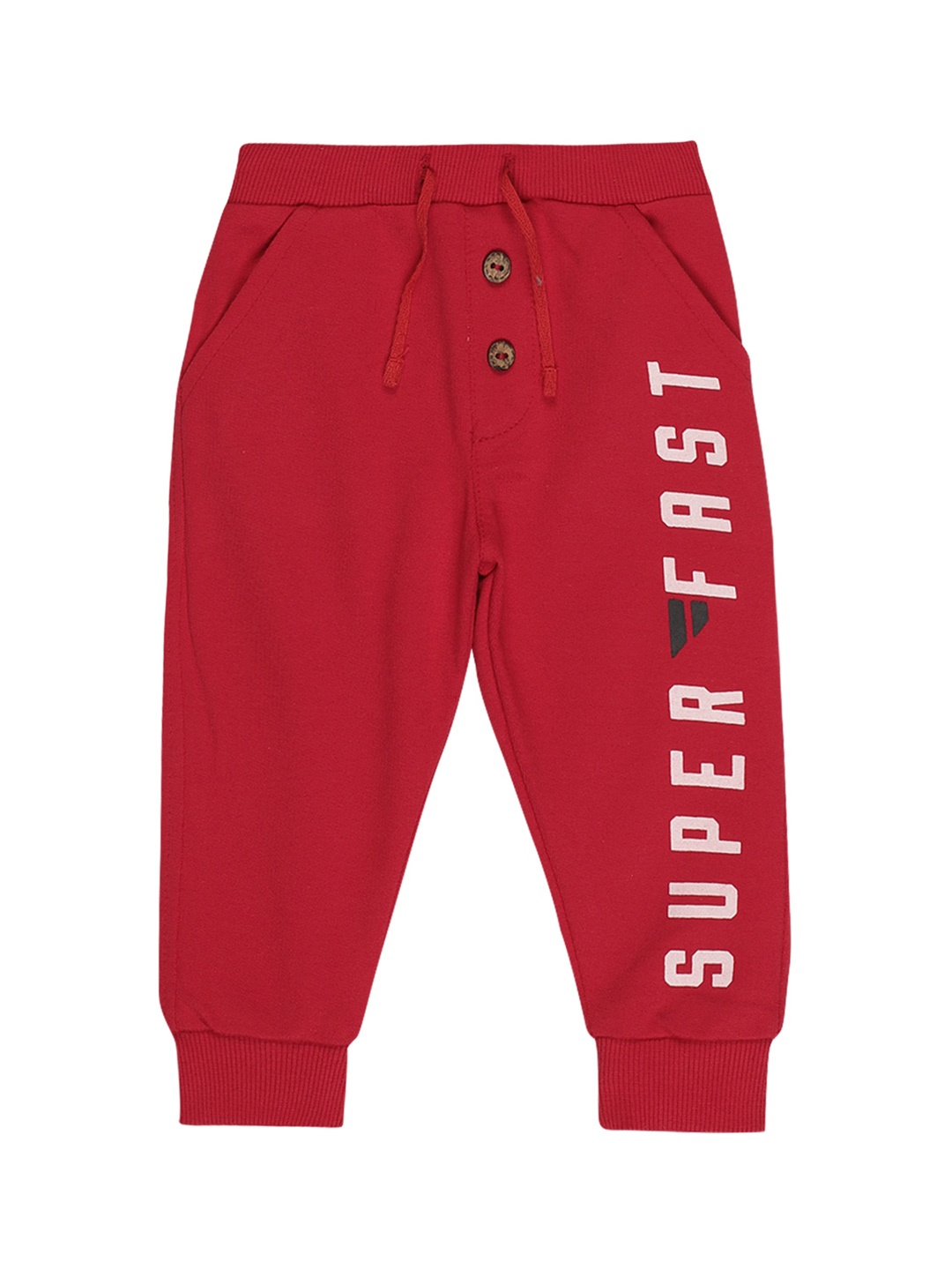 

Bodycare Kids Boys Red Typography Printed Cotton Joggers