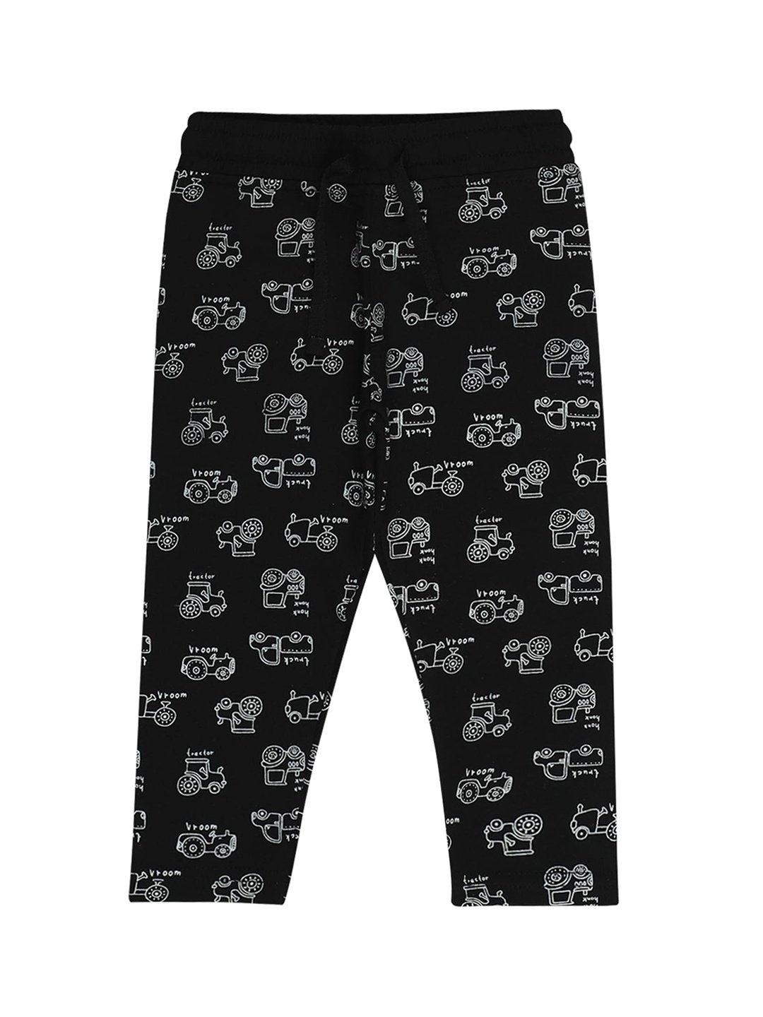 

Bodycare Kids Boys Black Printed Cotton Track Pants