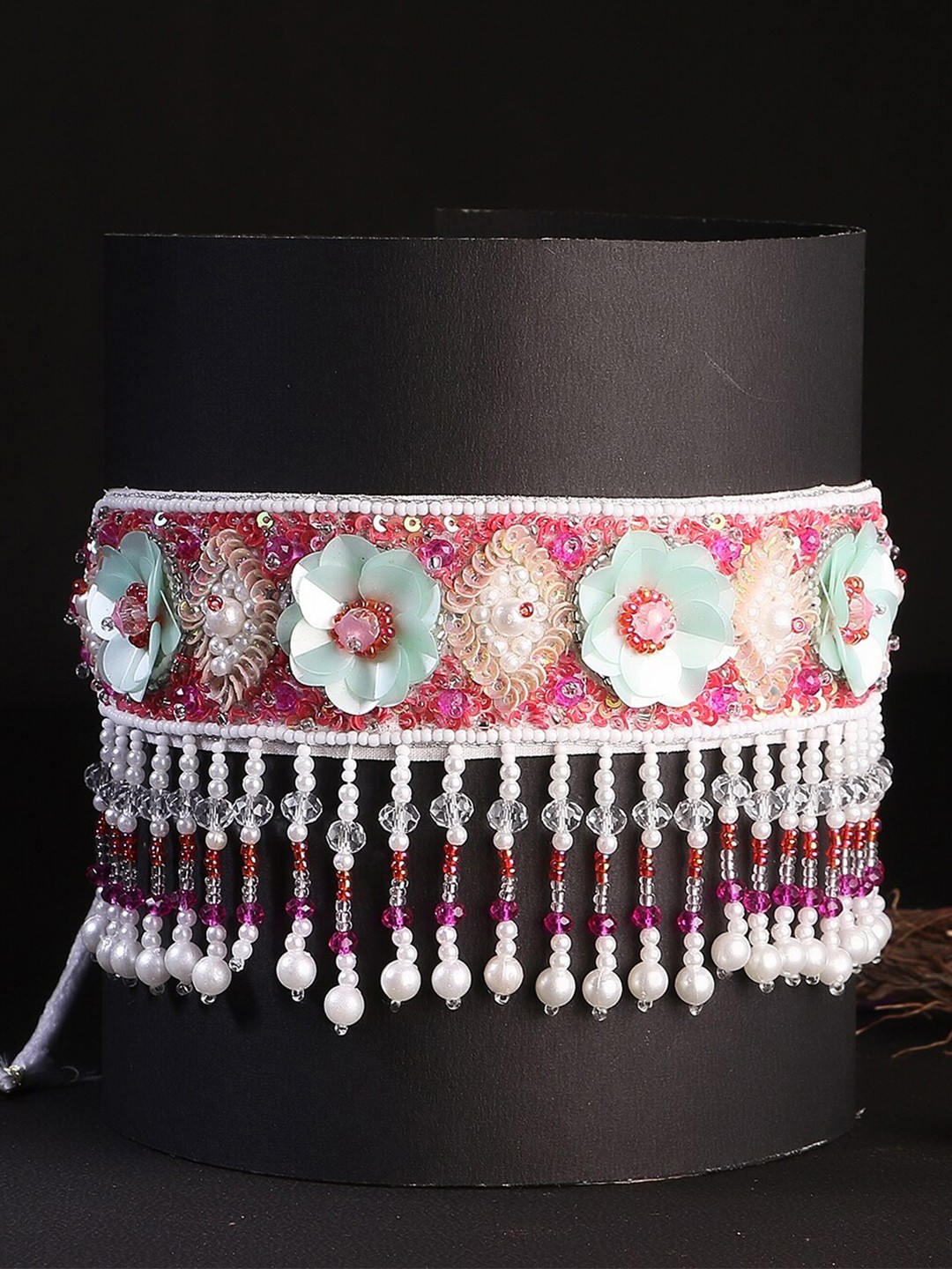 

Adwitiya Collection Women Pink & White Choker Necklace