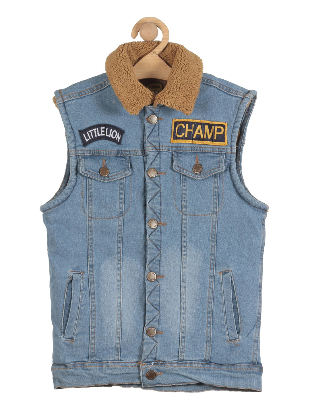 

Lil Lollipop Kids Blue Fleece Lightweight Denim Jacket