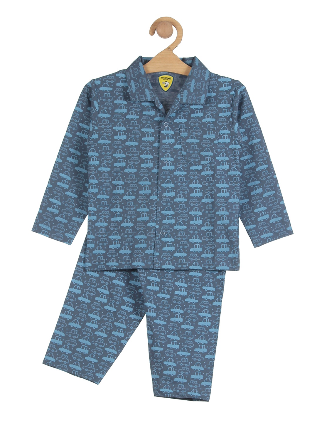

Lil Lollipop Boys Blue Printed Pure Cotton Night suit