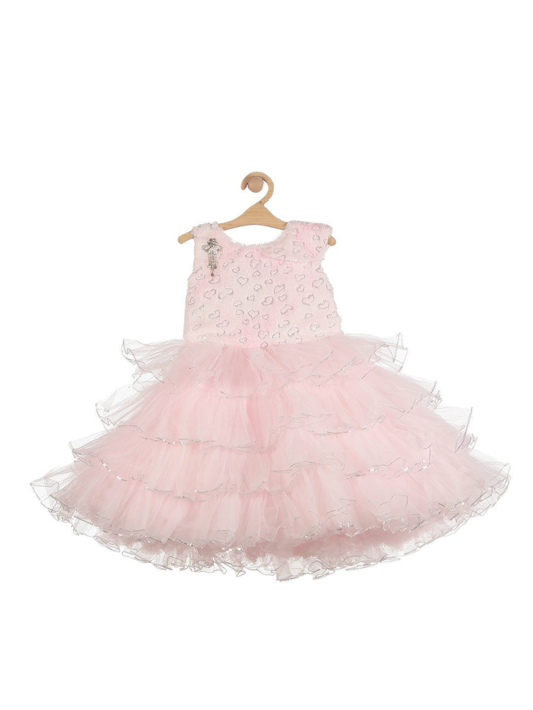 

Lil Lollipop Pink Embellished Layered Dress