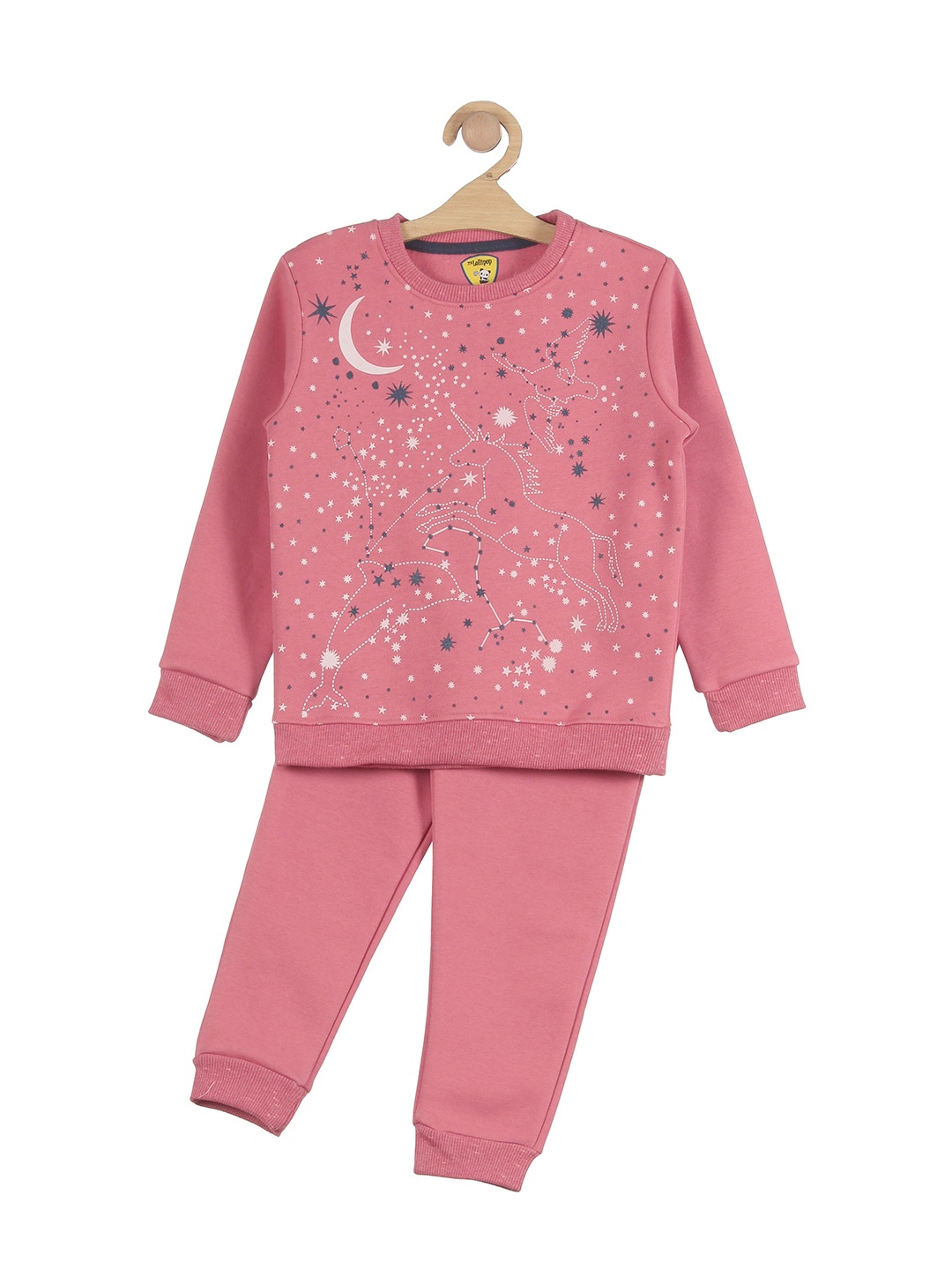 

Lil Lollipop Girls Pink & White Printed Pure Cotton T-shirt with Trousers
