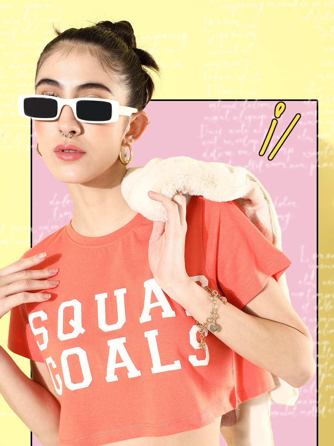 

Mast & Harbour Women Blush Peach Pure Cotton College Cool Whipped for Varsity T-shirt