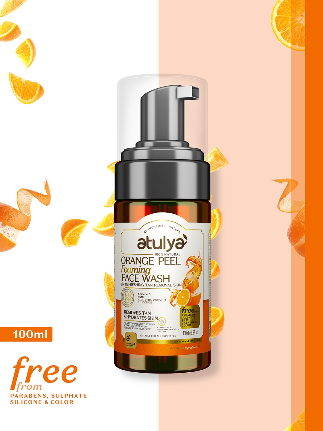

Atulya Orange Peel Foaming Face Wash for Tan Removal 100ml