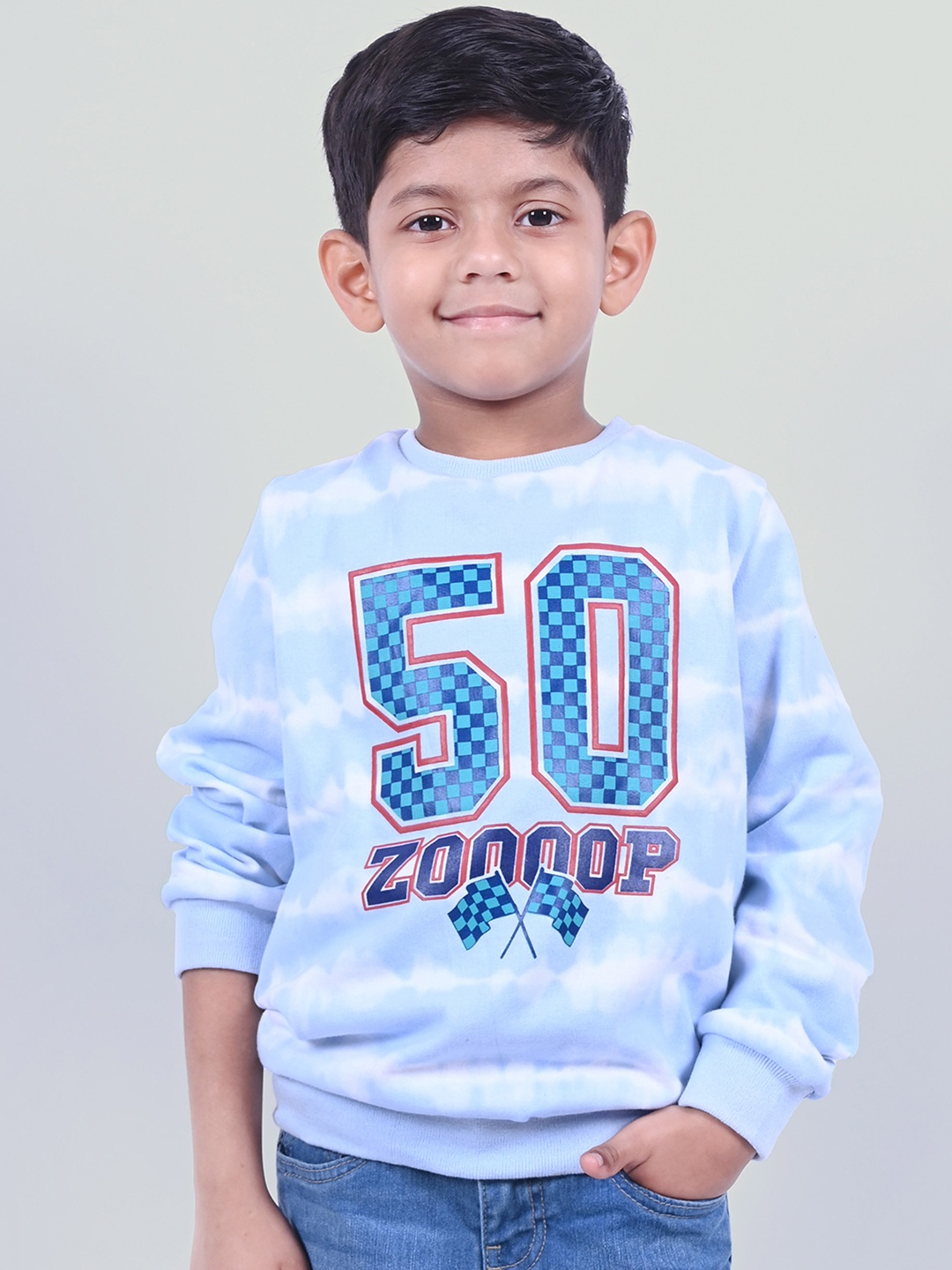 

Little Carrot Boys Blue Printed Sweatshirt