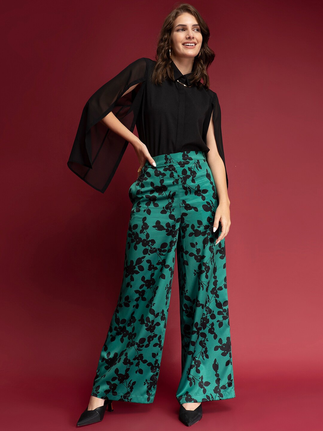 

FableStreet Women Black Formal Shirt