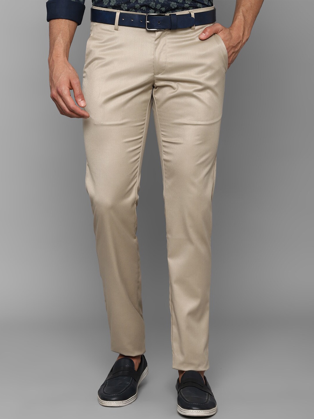 

Allen Solly Men Beige Slim Fit Trousers