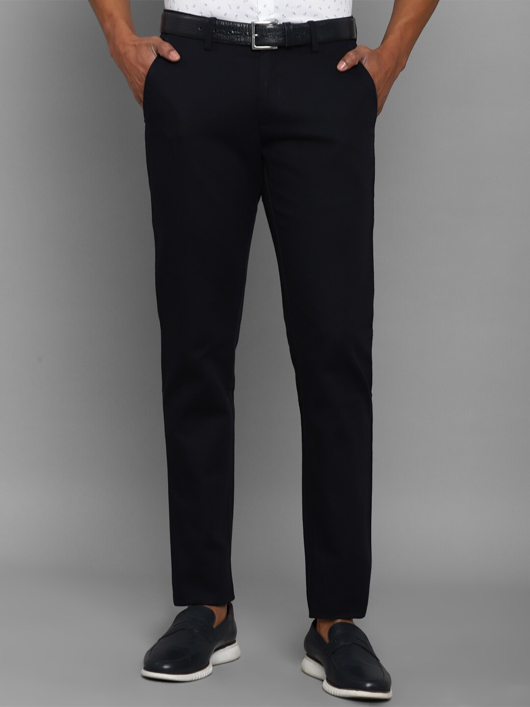 

Allen Solly Men Black Slim Fit Cotton Casual Trousers