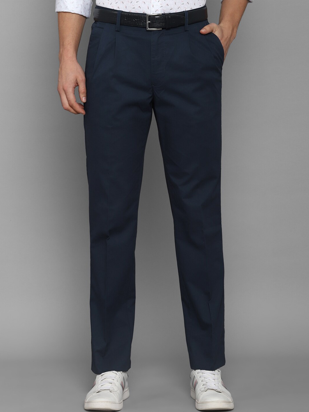 

Allen Solly Men Navy Blue Cotton Casual Trouser