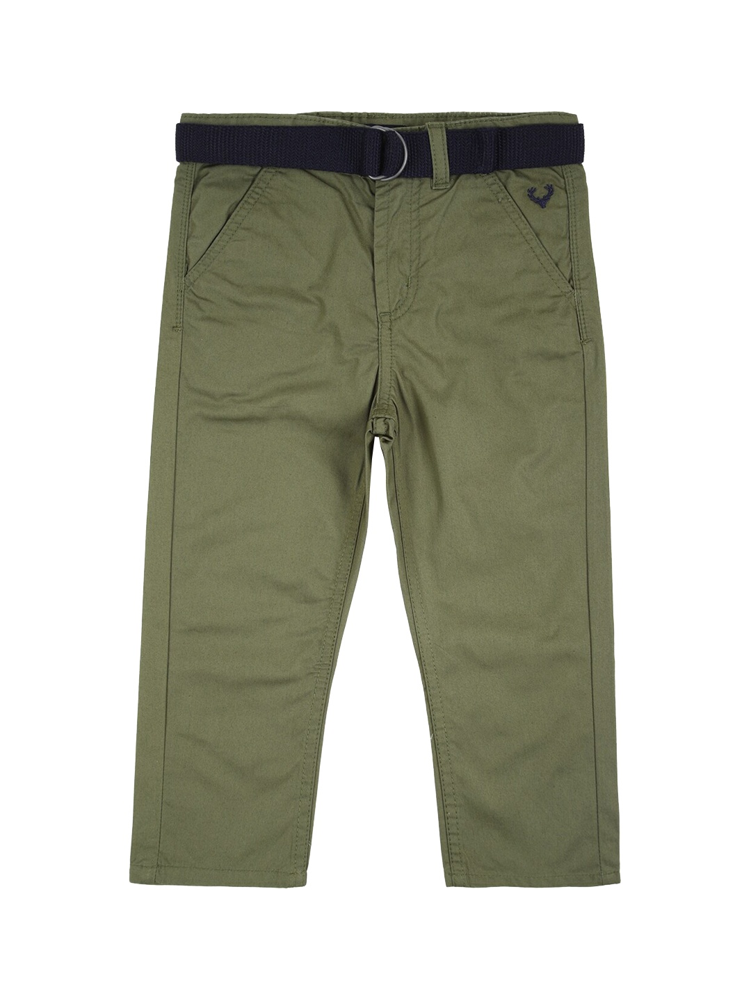 

Allen Solly Junior Boys Olive Green Slim Fit Trousers