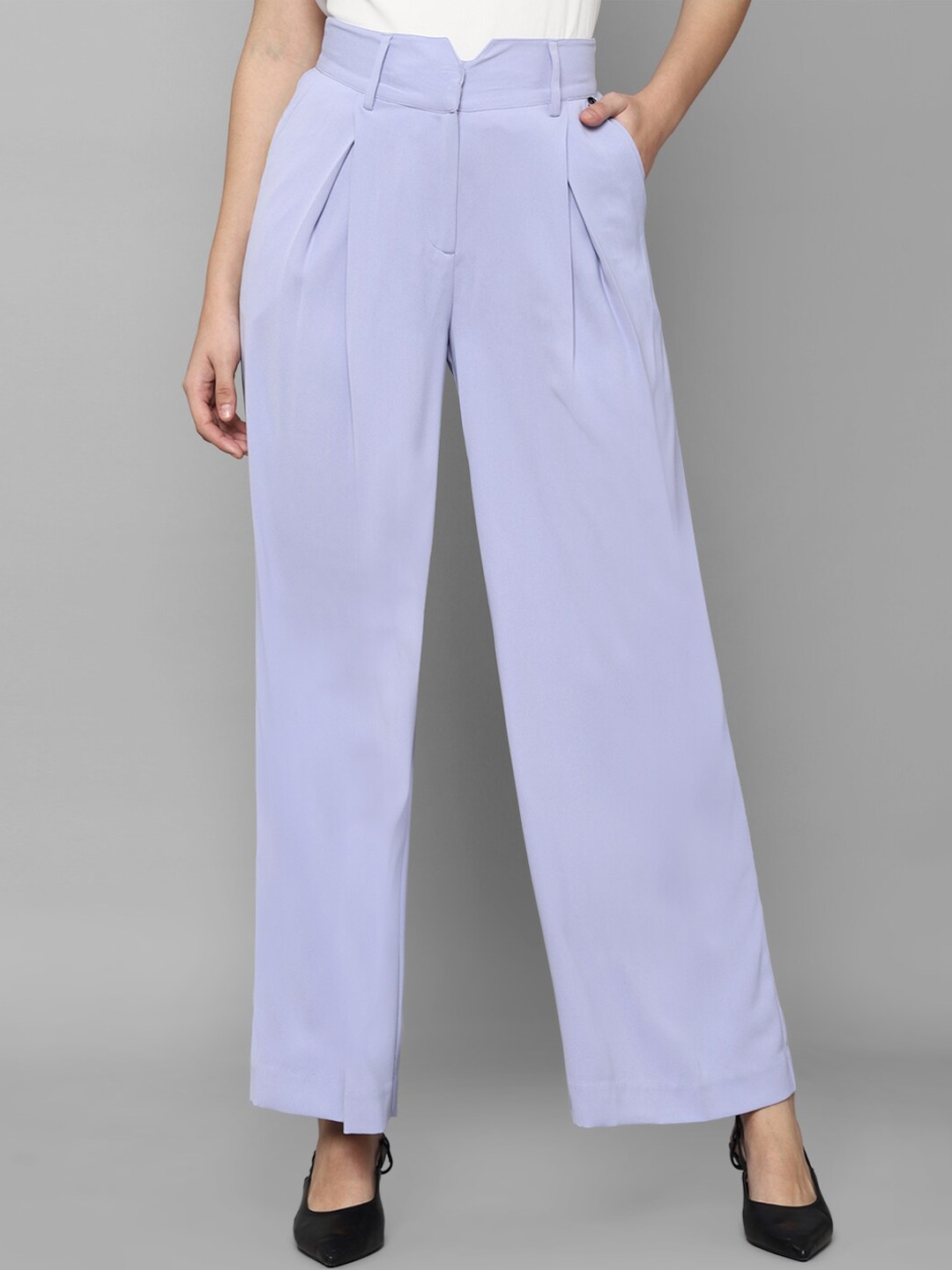 

Allen Solly Woman Women Blue Pleated Trousers