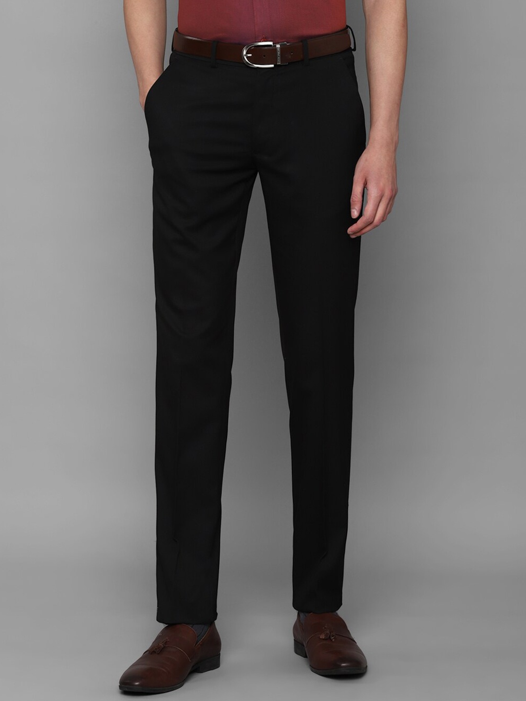 

Louis Philippe Men Black Slim Fit Trousers