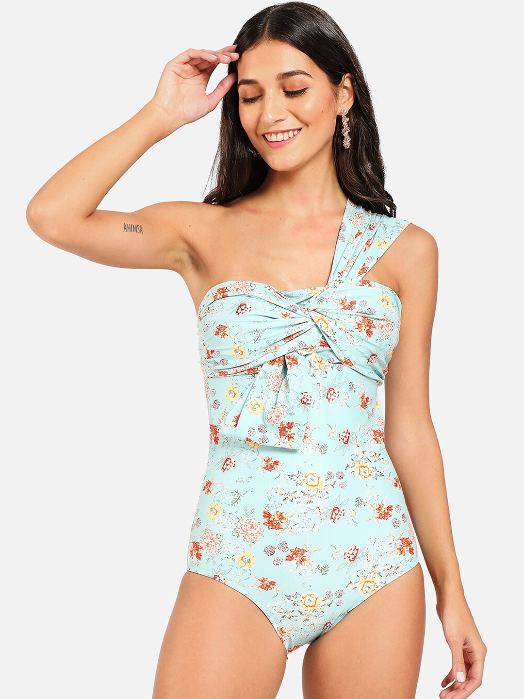 

HAUTE SAUCE by Campus Sutra Women Blue Printed Swimsuit