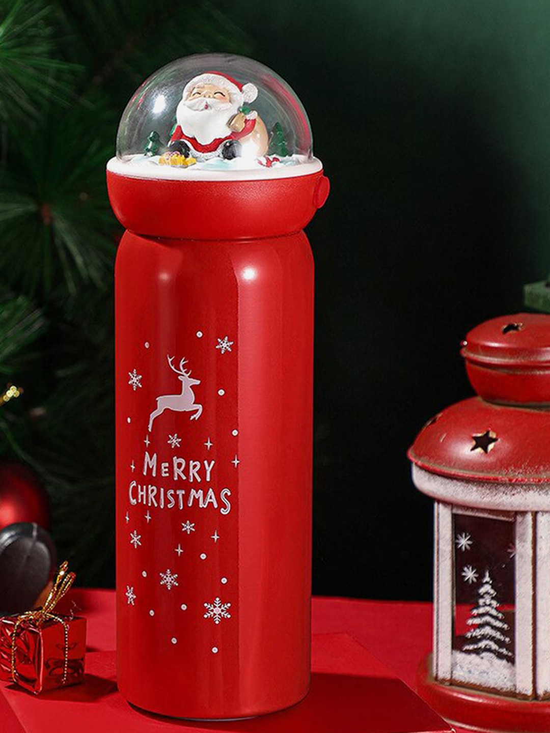 

Little Surprise Box LLP Red & White Printed Stainless Steel Water Bottle 480 ml