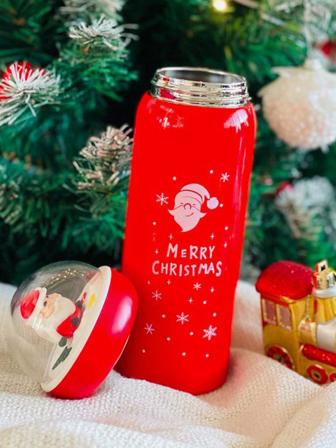 

Little Surprise Box LLP Red Printed Stainless Steel Vaccum Flask Water Bottle 450 ml