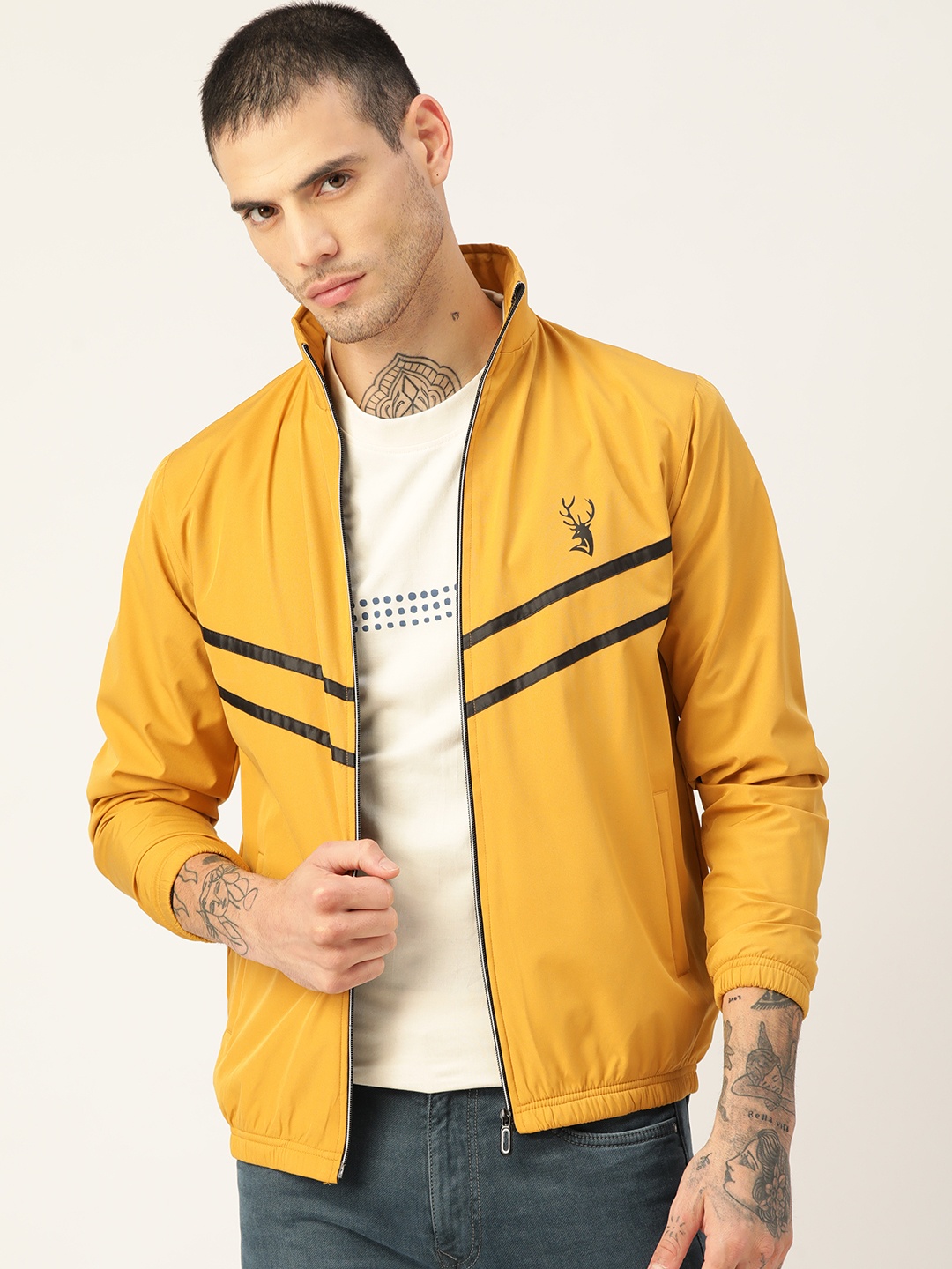

PORTBLAIR Men Mustard Yellow Lightweight Sporty Jacket