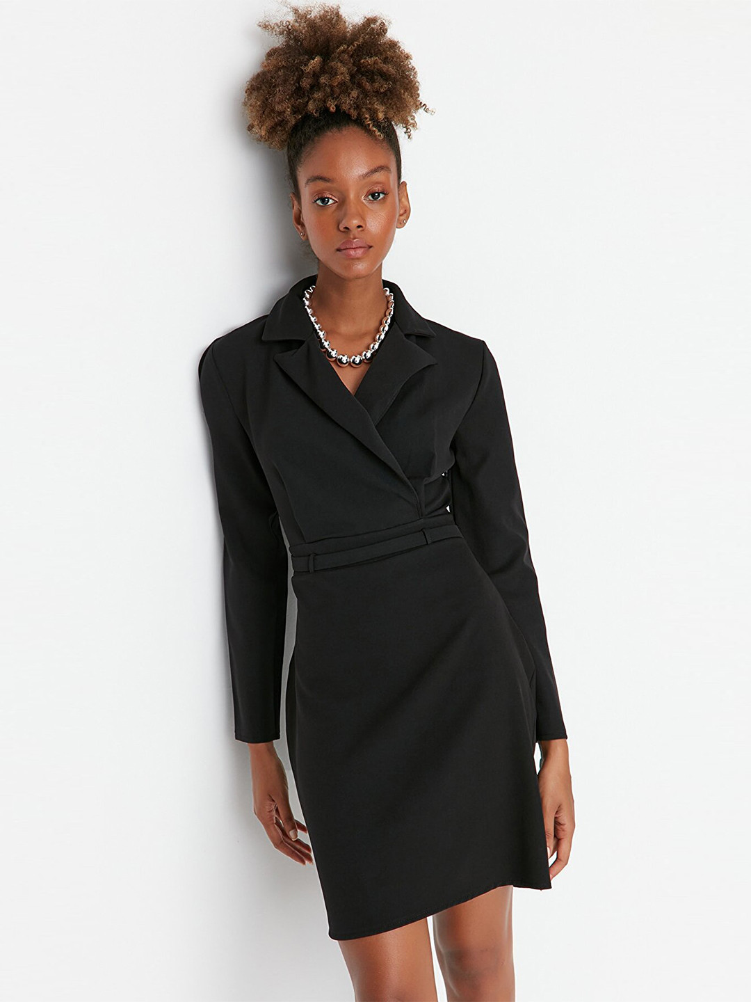 

Trendyol Women Black Solid WrapDress