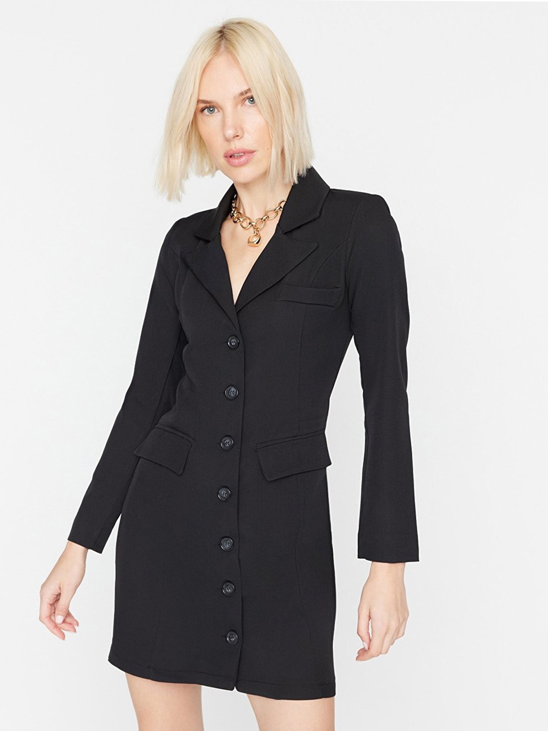 

Trendyol Women Black Shirt Mini Dress