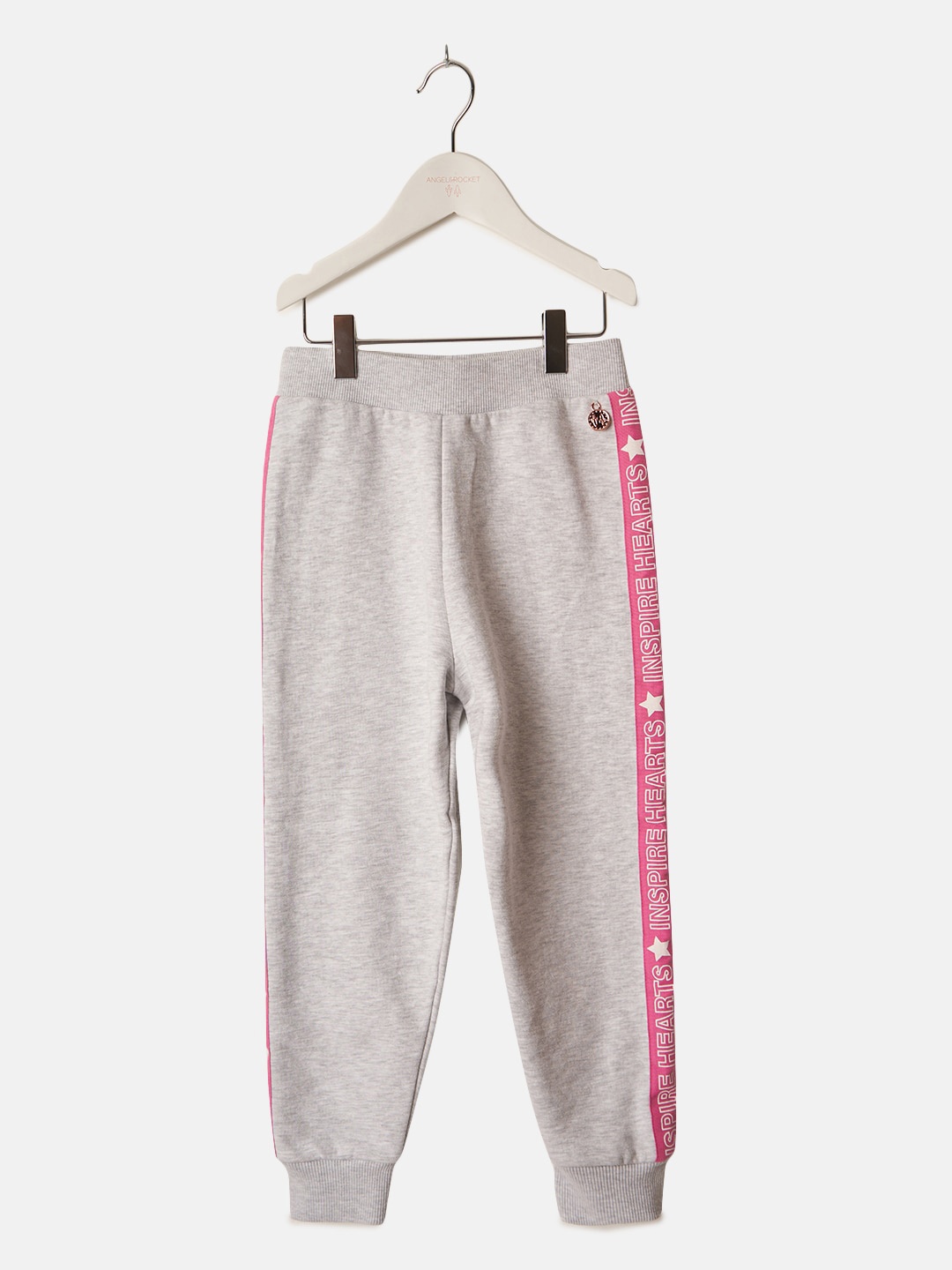 

Angel & Rocket Girls Grey Solid Cotton Joggers