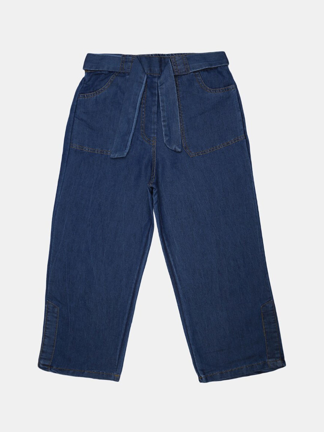 

V-Mart Girls Blue Solid Denim Harem Pants