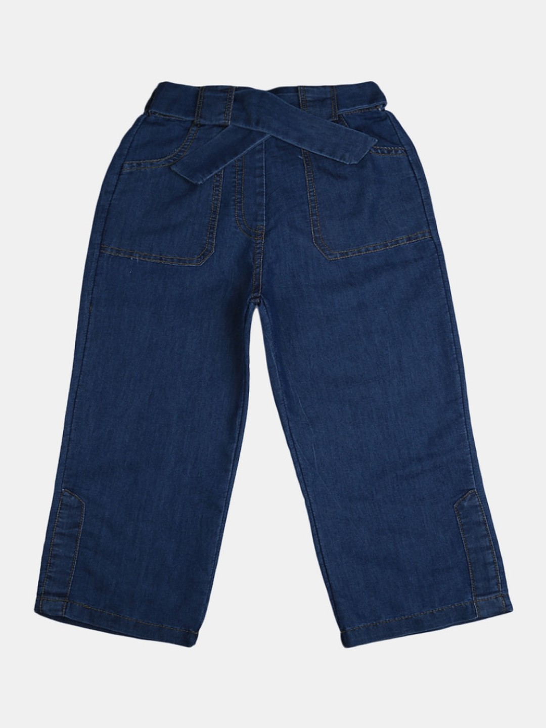

V-Mart Girls Blue Solid Denim Harem Pants