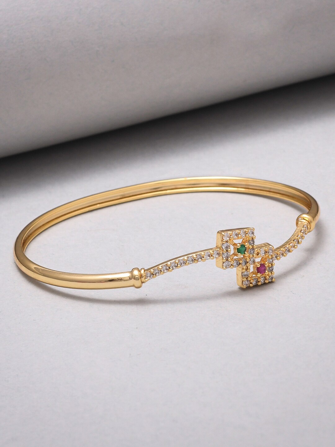 

Voylla Women Gold-Toned & Red Brass Gold-Plated Bangle-Style Bracelet