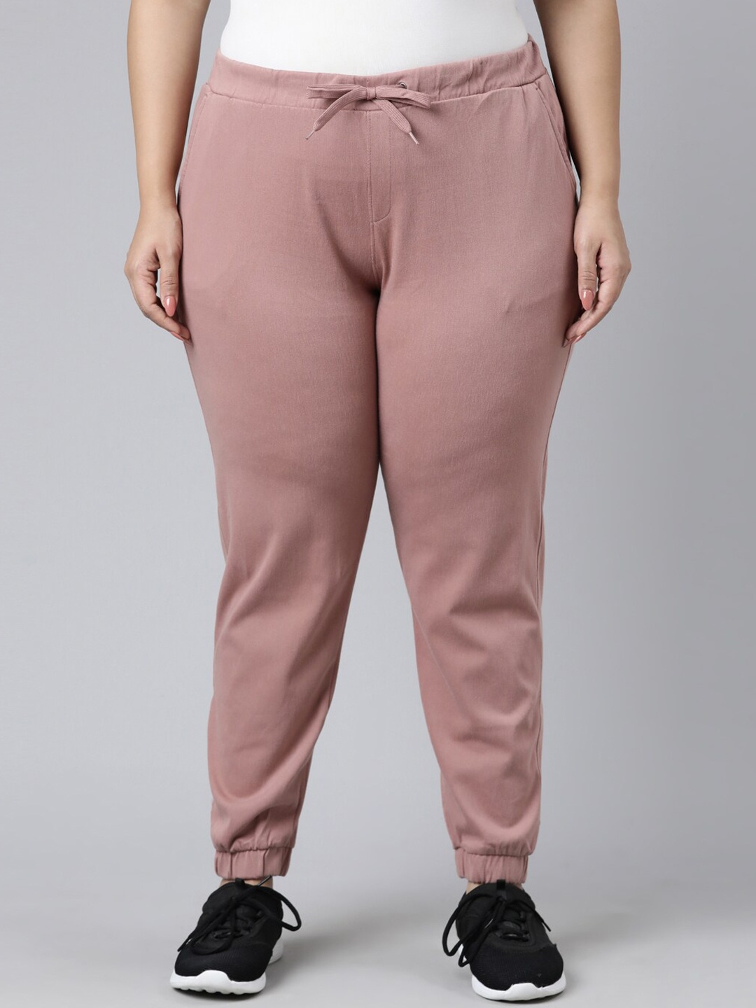 

Go Colors Women Pink Plus Size Solid Joggers
