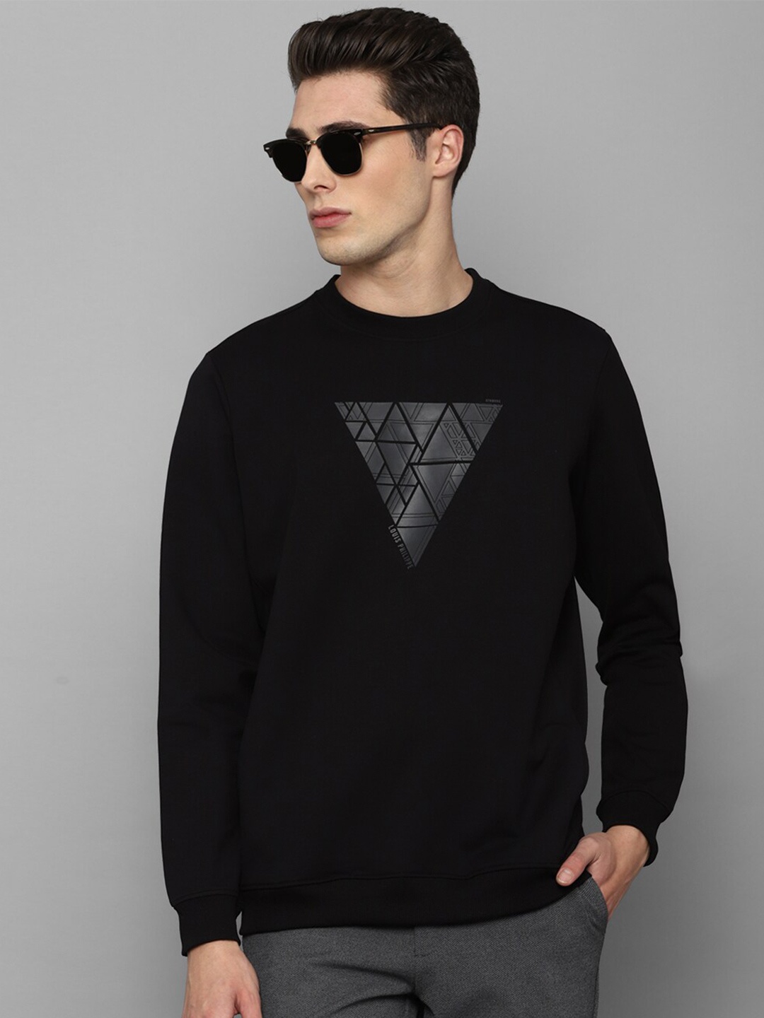 

Louis Philippe Sport Men Black Cotton Printed Sweatshirt