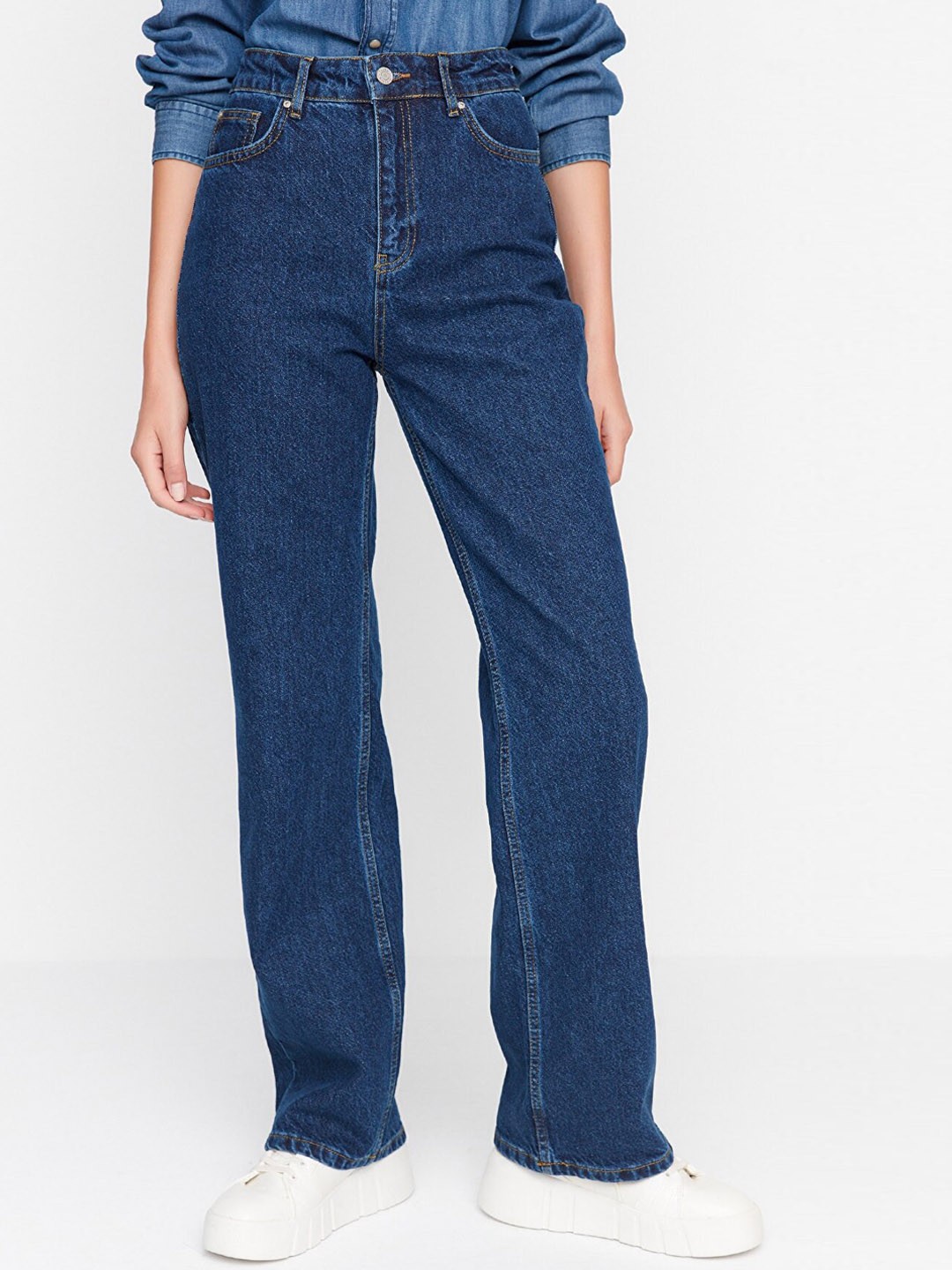 

Trendyol Women Blue Clean Look Pure Cotton Jeans