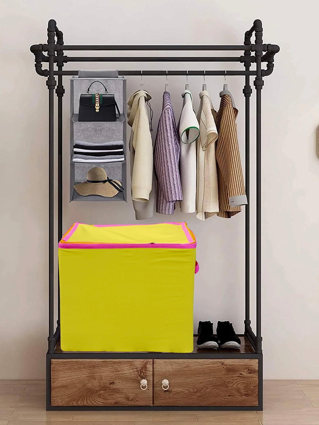

My Gift Booth Yellow Solid Cloth Storage Organisers