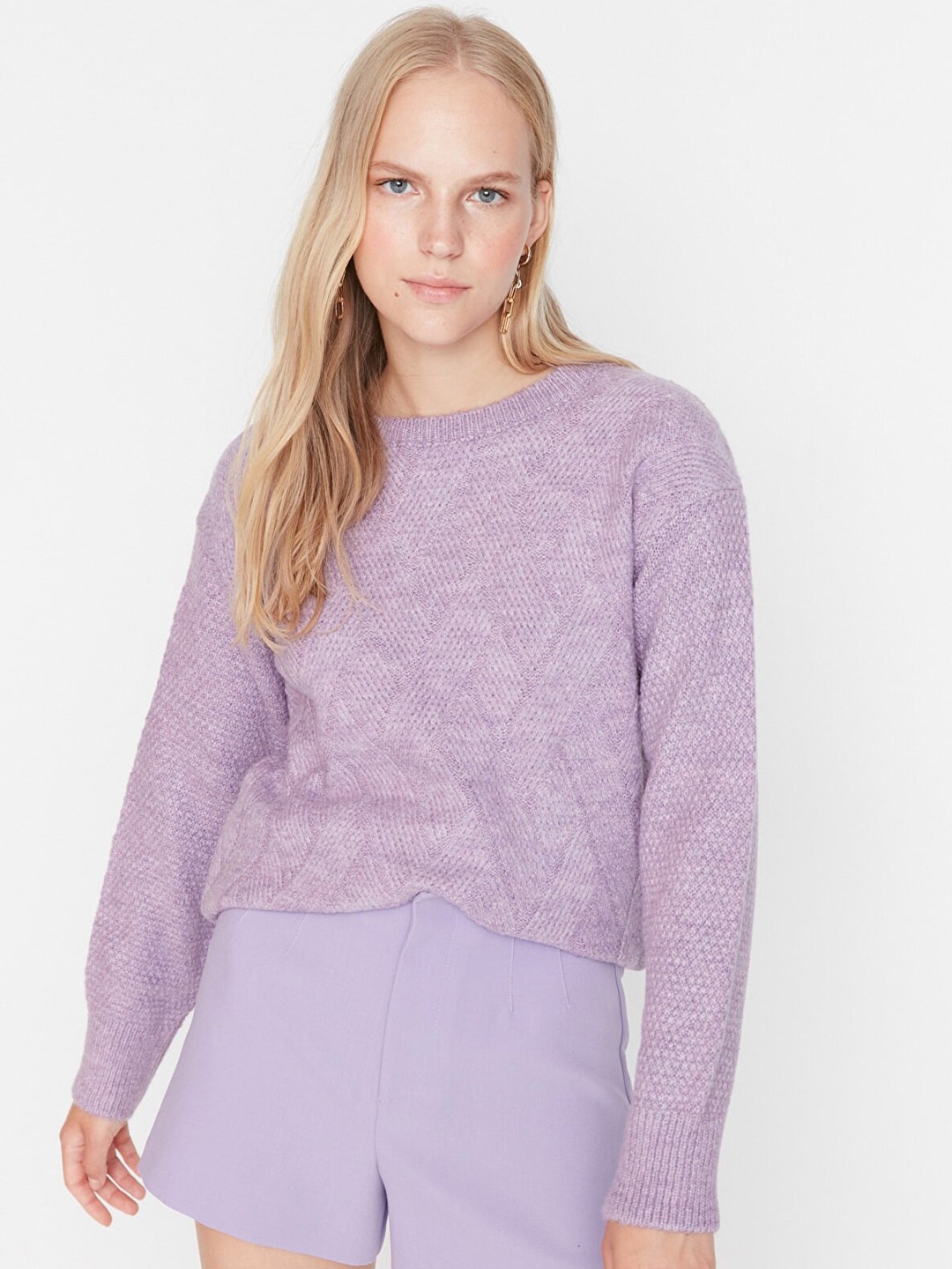 

Trendyol Women Violet Solid Pullover