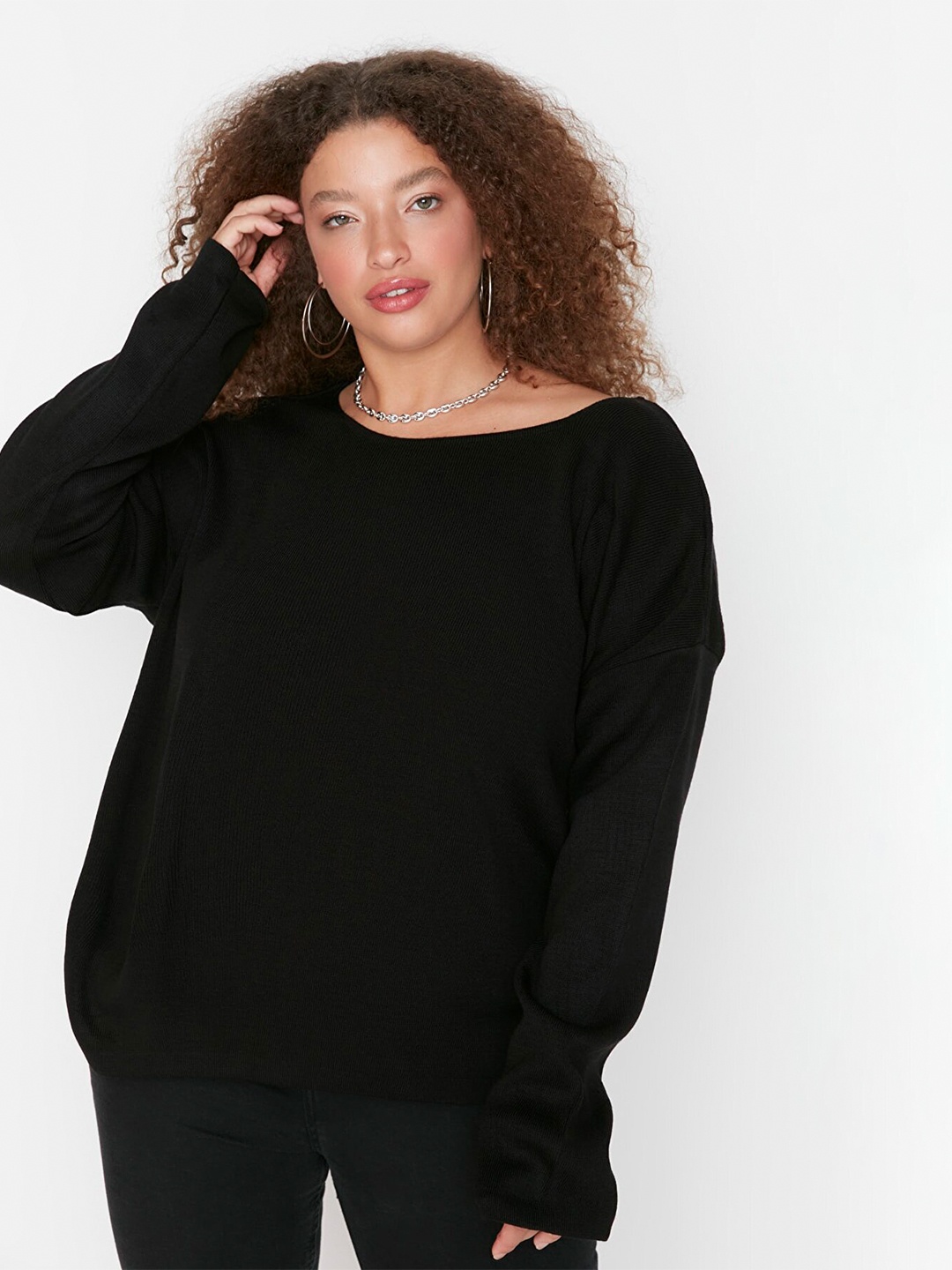 

Trendyol Women Solid Pullover, Black