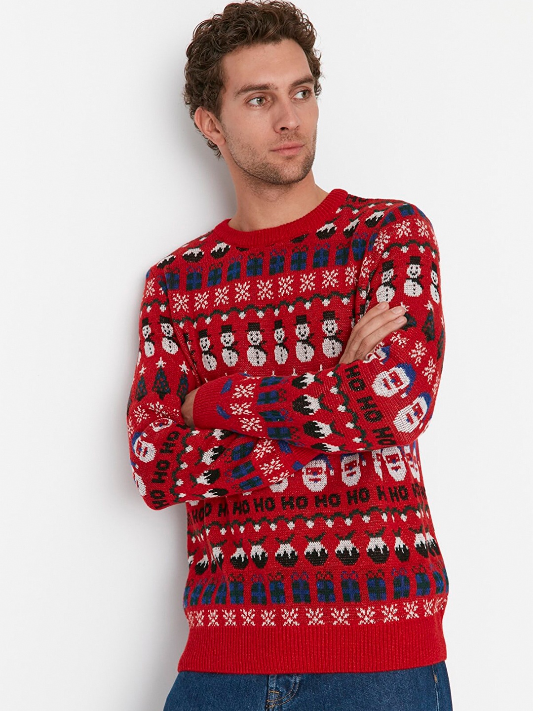 

Trendyol Men Red Printed Pullover