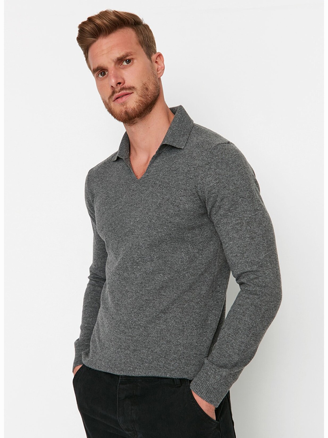 

Trendyol Men Grey Pullover