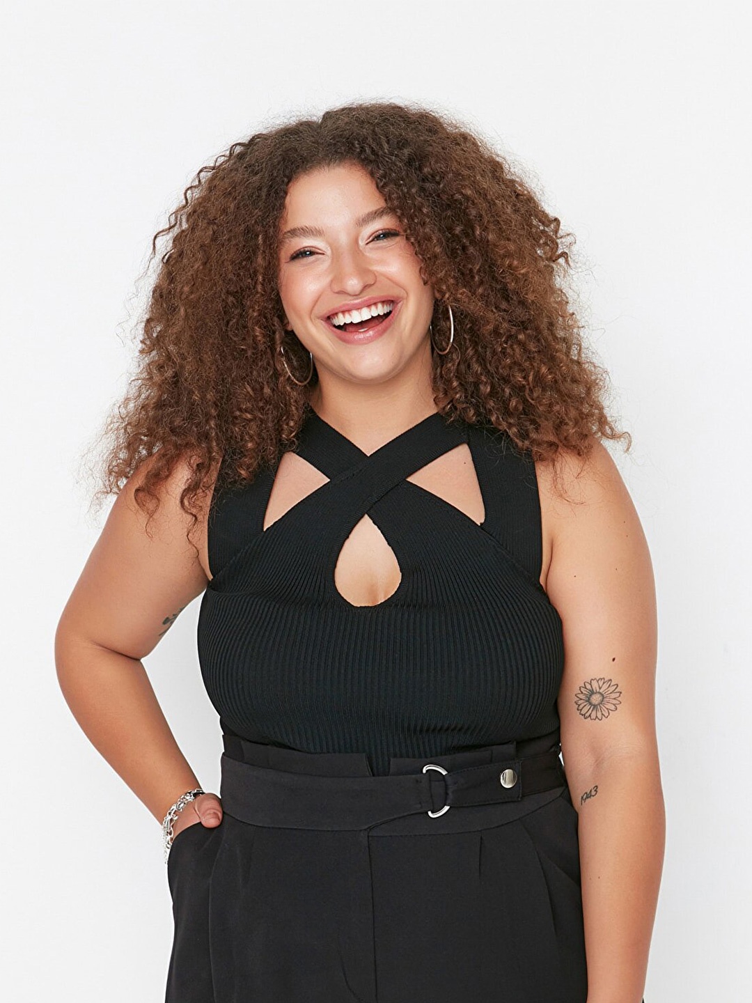 

Trendyol Women Plus Size Black Bralette Top