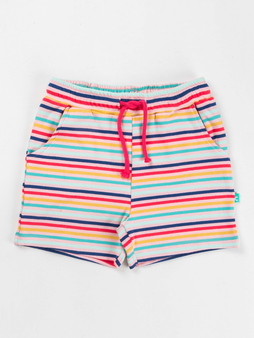 

JusCubs Boys Striped Pure Cotton High-Rise Shorts, White