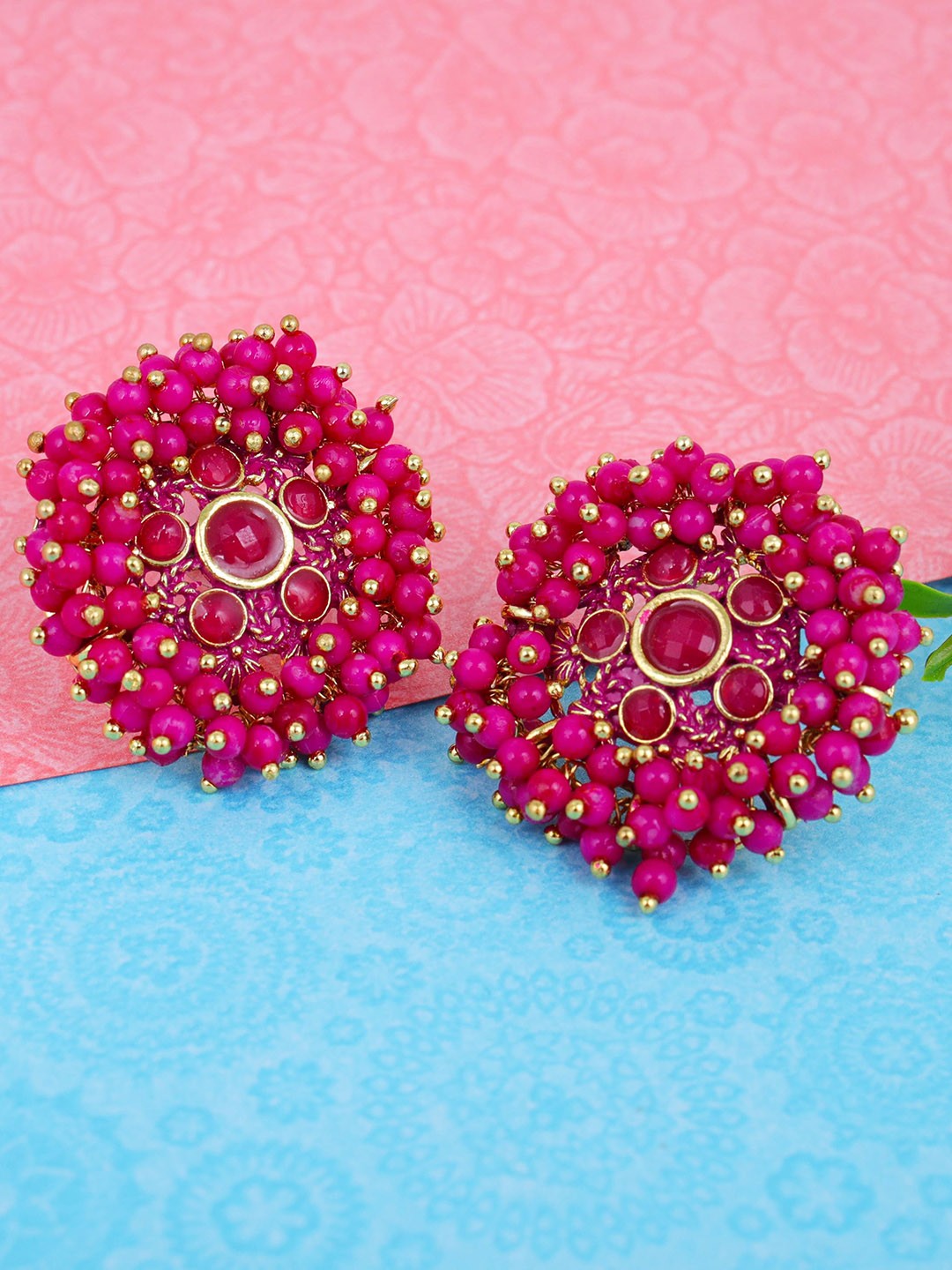 

Fashion Frill Pink Floral Studs Earrings