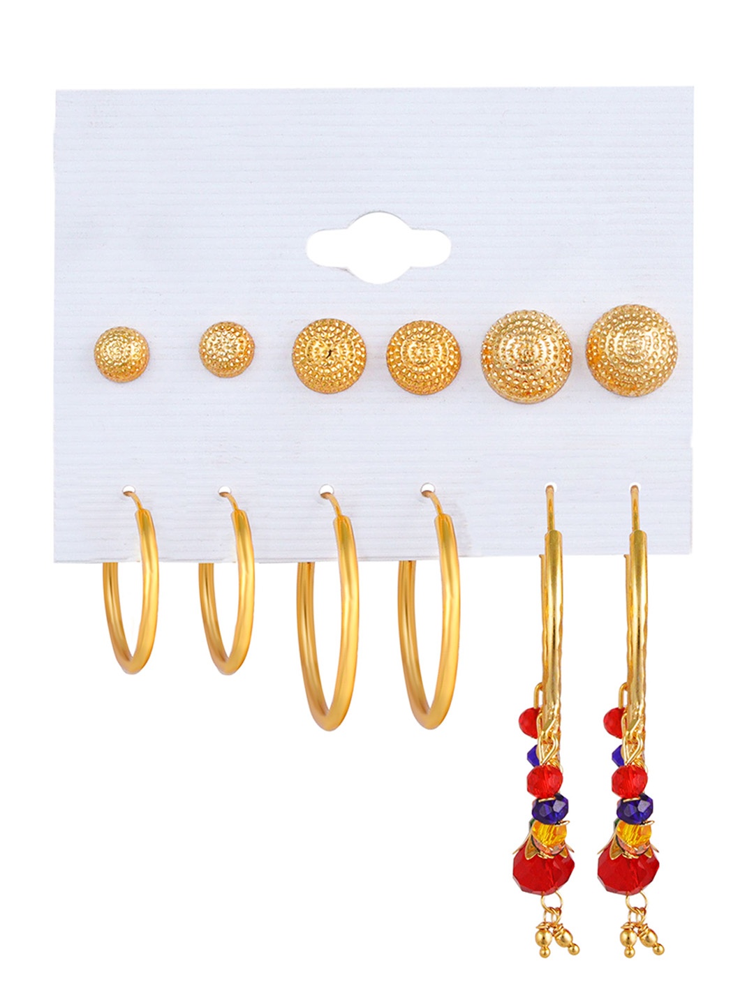 

Fashion Frill Gold-Toned Circular Studs Earrings