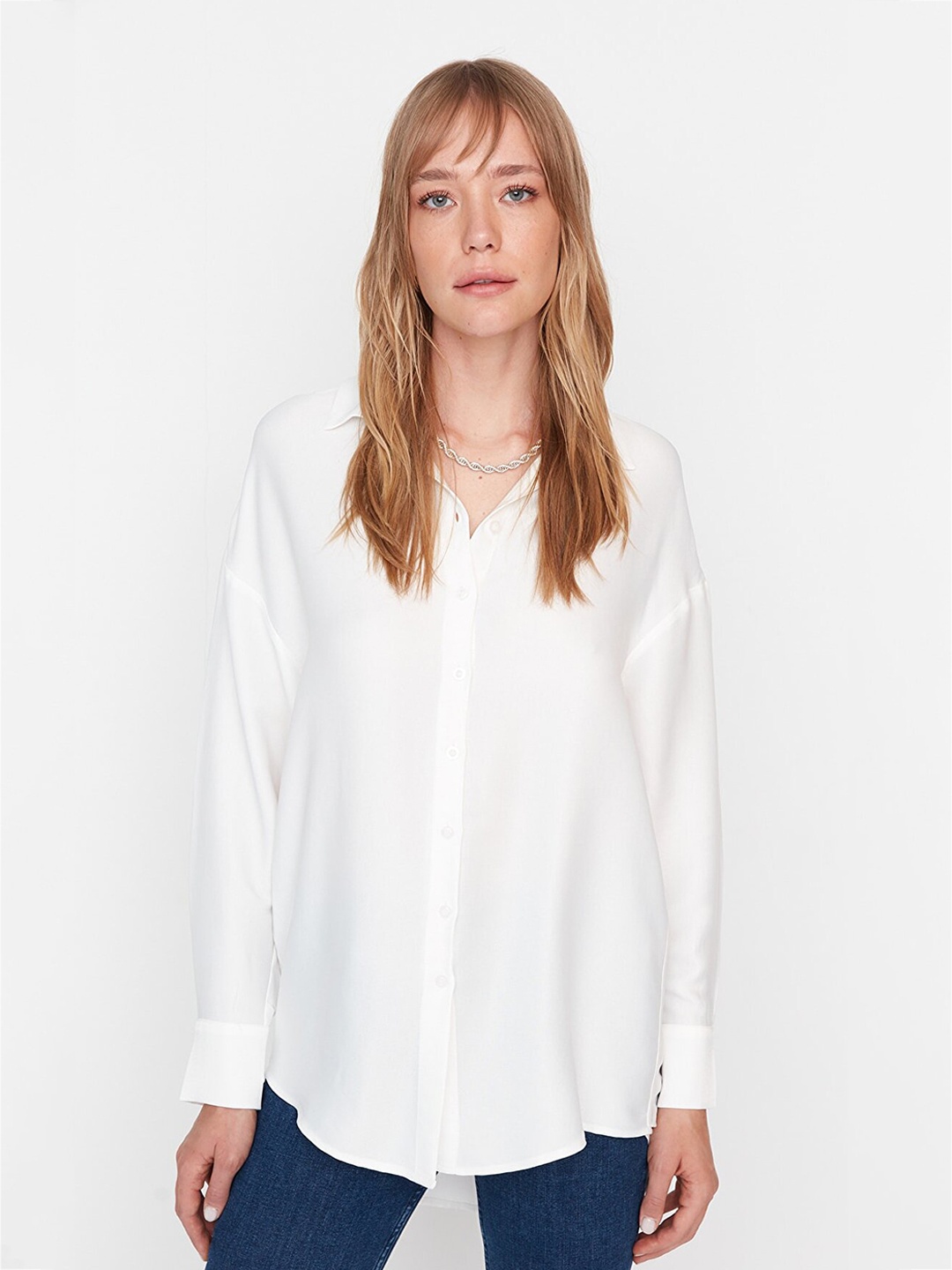 

Trendyol Women White Casual Regular Fit Shirt
