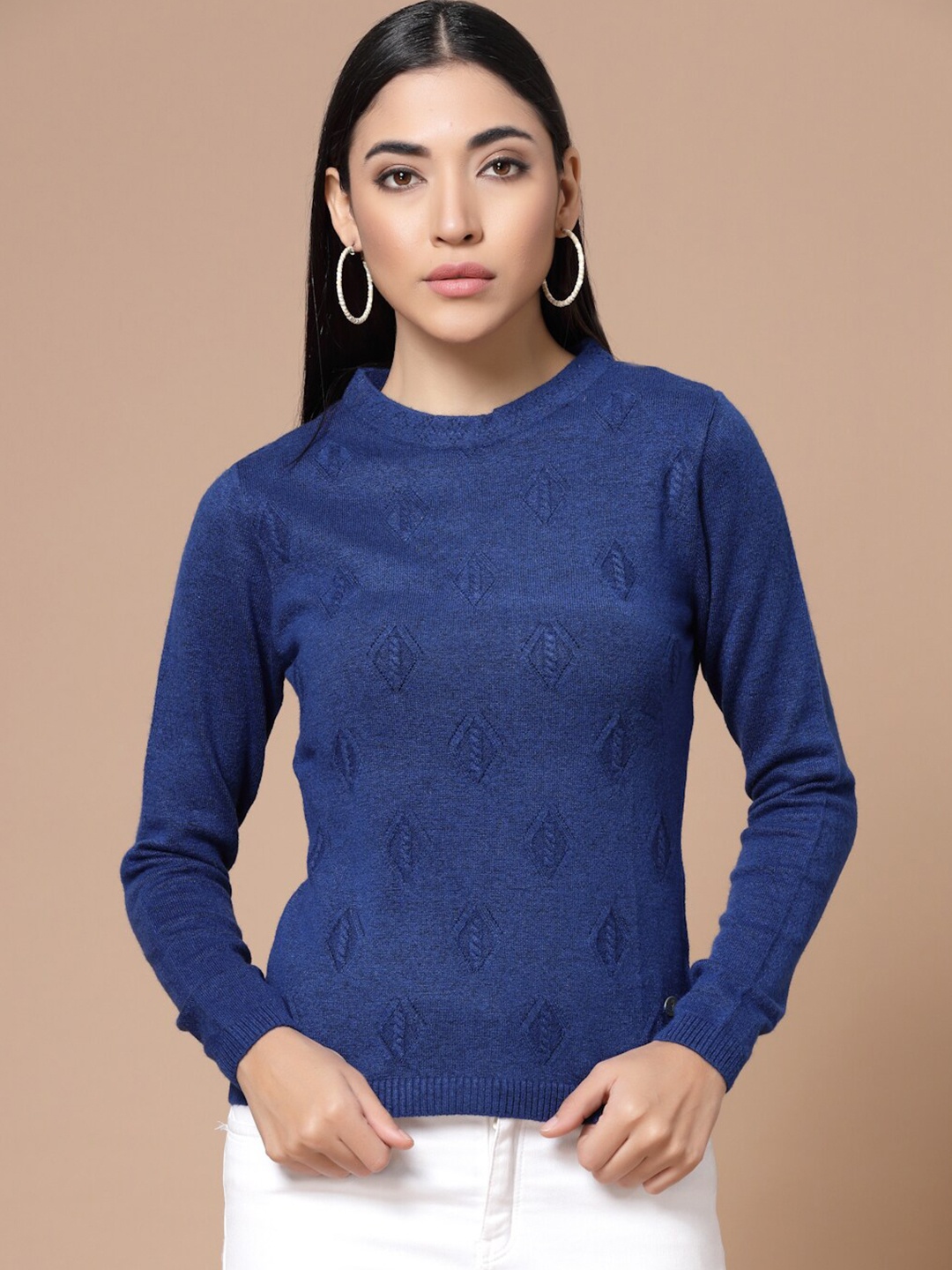 

Wool Trees Women Blue Acrylic Pullover