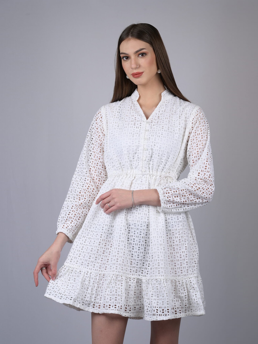 

OWO THE LABEL Women White Cotton Dress