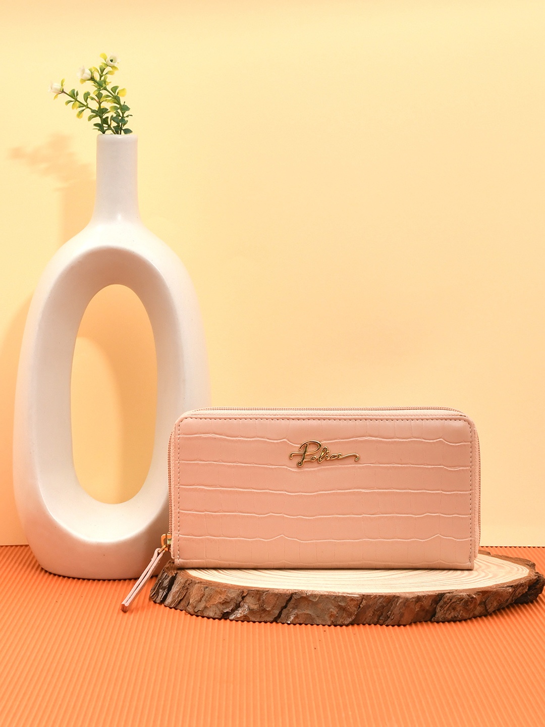

Police Women Beige PU Zip Around Wallet